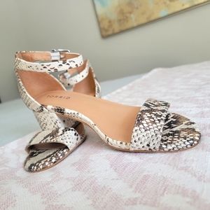 Torrid Faux Snake Skin Short Heeled Ankle Strap Shoes, Size 7.5